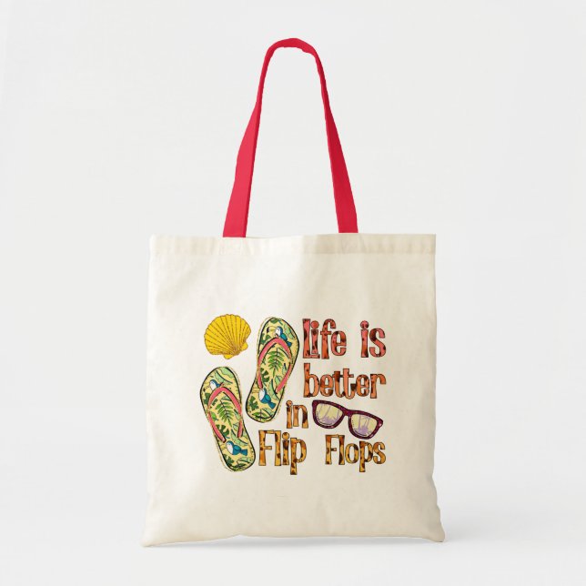 Chic, Modern Flip flop Summer Tote Bag (Front)