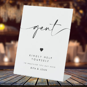 Chic Modern Gents Bathroom Wedding Sign