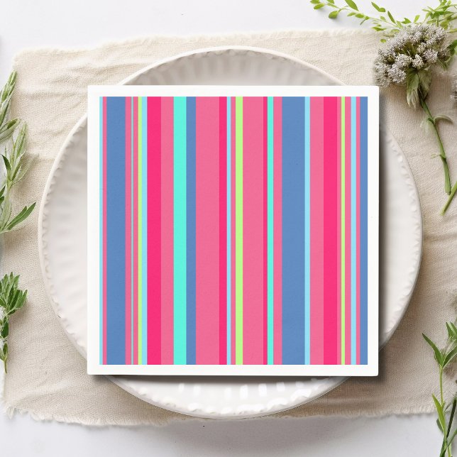 Chic Modern Girly Candy Stripe Pattern Napkin (Creator Uploaded)