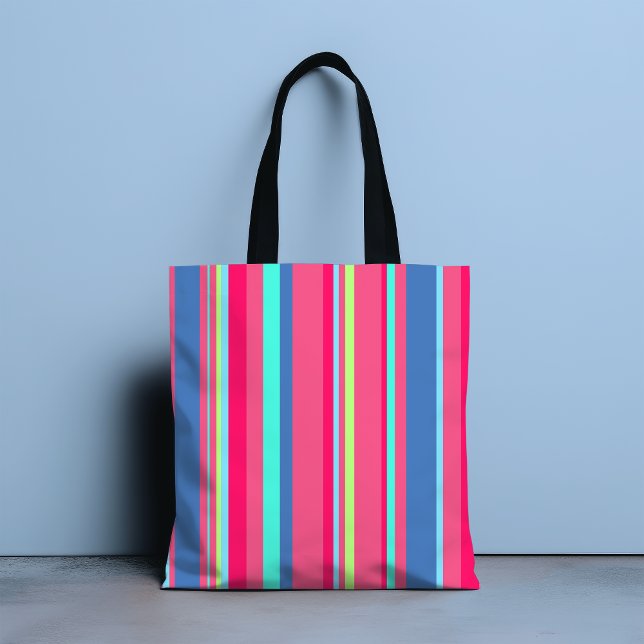 Chic Modern Girly Candy Stripe Pattern Tote Bag (Creator Uploaded)