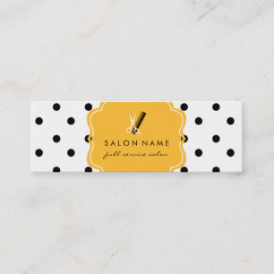 chic modern hair stylist hairstylist polka dot mini business card