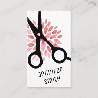 chic modern hairstylist hair stylist pink floral appointment card