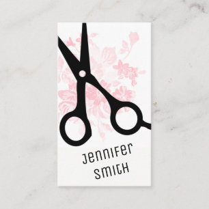 chic modern hairstylist hair stylist pink floral appointment card