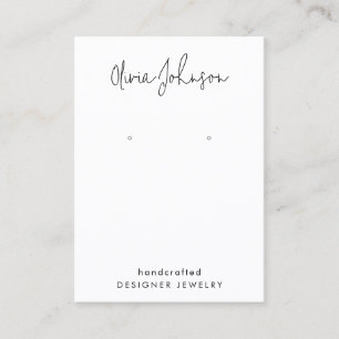 Chic Modern Hand Lettered Jewellery Earring Displa Business Card