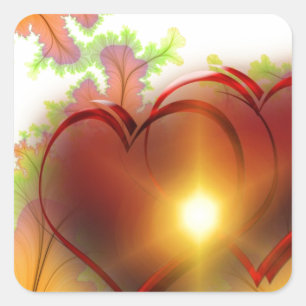Chic modern heart design Pattern accessories, love Square Sticker