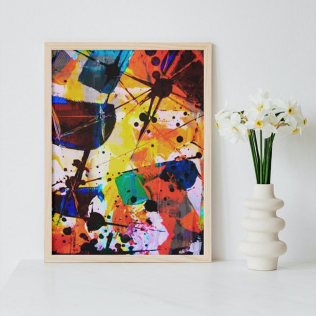 Chic Modern Irregular Shapes Colourful Abstract Ar Poster (Creator Uploaded)