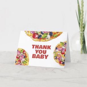 Chic Modern Italian Slice Slice Pizza Baby Shower  Thank You Card