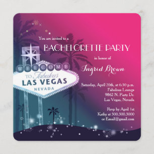Chic Modern Las Vegas Bachelorette Party Invitation