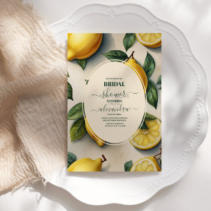 Chic Modern Lemon Mediterranean Bridal Shower Invitation