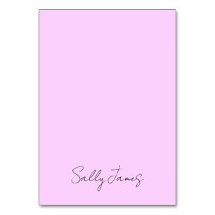Chic Modern Lilac and Black Signature Name Table Number