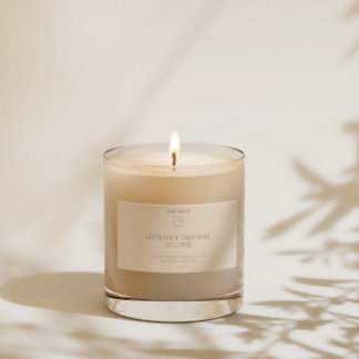 Chic Modern Logo Neutral Beige Candle Product
