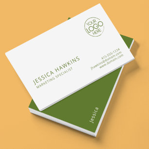 Chic Modern Logo Olive Green Professional Business Card