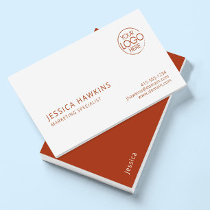 Chic Modern Logo Terracotta Professional Business Card