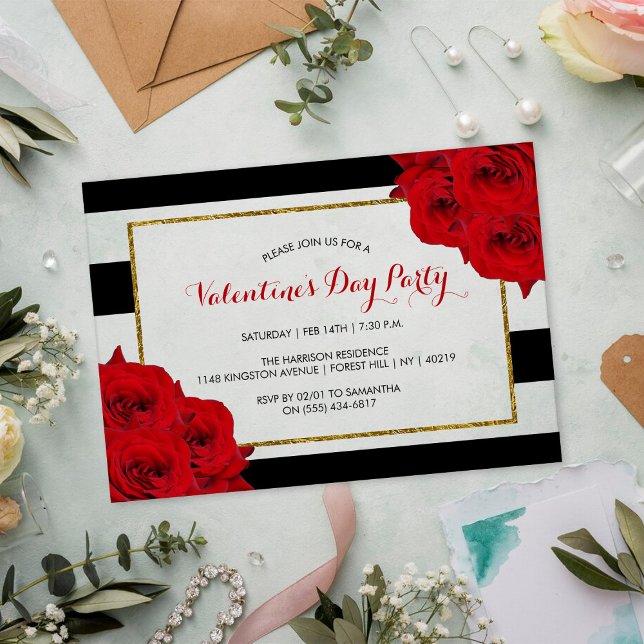 Chic Modern Luxe Valentine's Day Party Acrylic Invitations (Creator Uploaded)