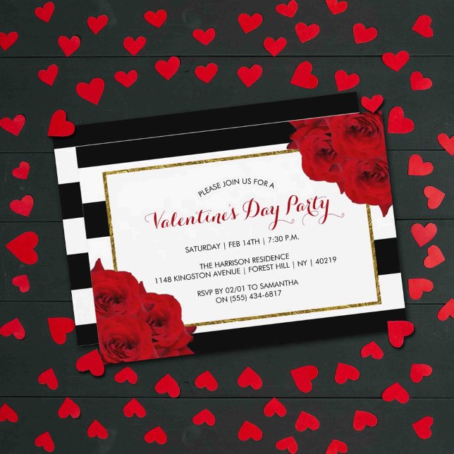 Chic Modern Luxe Valentine's Day Party Invitation (Creator Uploaded)