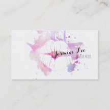 chic modern makeup artist watercolor purple lips