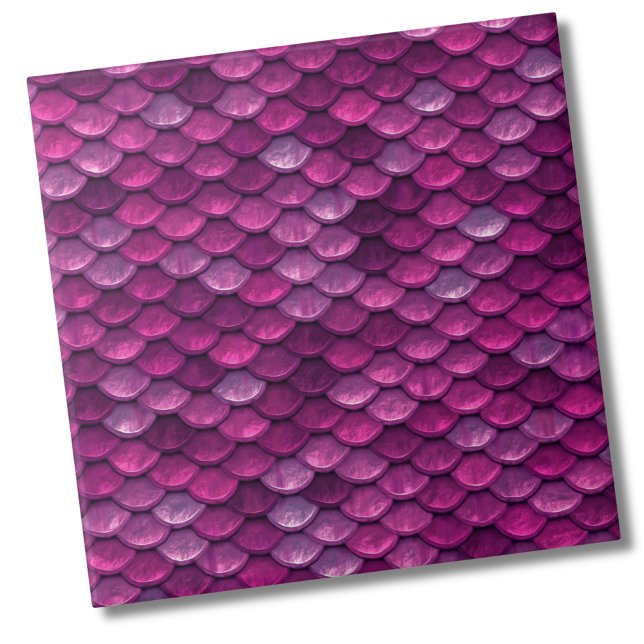 Chic Modern Metallic Pattern Ceramic Tile (Girly Metallic Pink Purple Mermaid Scales Pattern ceramic tile)