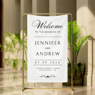 Chic, Modern, Minimal Black and White Wedding Banner