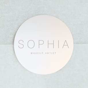 Chic Modern Minimalist Beauty Salon Classic Round Sticker