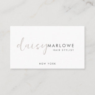 Chic Modern Minimalist Hair Stylist Business Card
