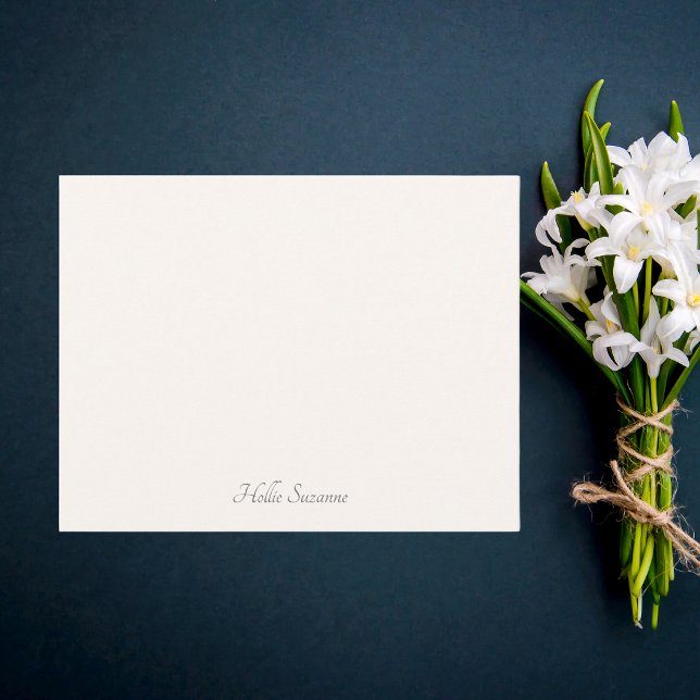 Chic Modern Minimalist Ivory & Grey Personalised  Card (Creator Uploaded)