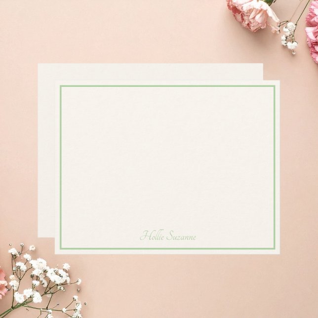 Chic Modern Minimalist Ivory Sage Green  Card (Creator Uploaded)