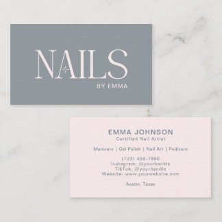Chic Modern Minimalist Nail Artist Business Card