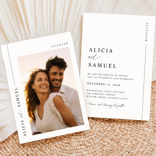 Chic Modern Minimalist Photo Wedding Invitation (Creator Uploaded)