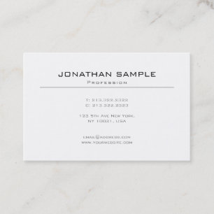 Chic Modern Minimalist Plain Professional Design Business Card