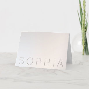 Chic Modern Minimalist Silver Note Card