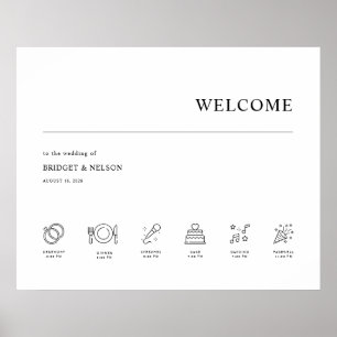 Chic Modern Minimalist Wedding Welcome Sign