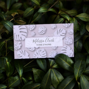Chic Modern Monstera Leaf Tropical Pattern Business Card