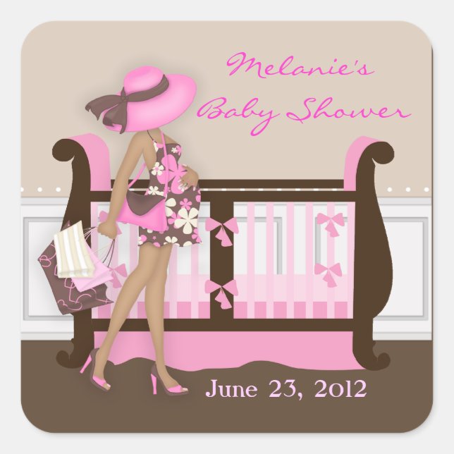 Chic Modern Mum Baby Shower Stickers (Front)
