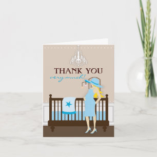 Chic Modern Mum Baby Shower Thank You Card