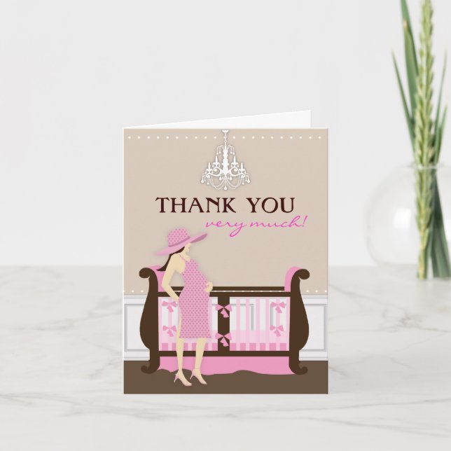 Chic Modern Mum Baby Shower Thank You Card (Front)