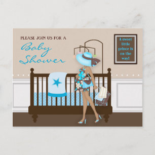 Chic Modern Mum Contemporary Baby Shower Postcard