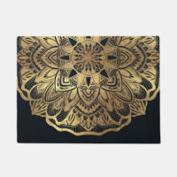 Chic Modern Navy Blue Gold Mandala