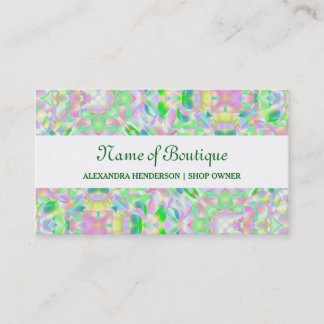 Chic Modern Pastel Abstract Floral Boutique Business Card