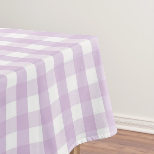 Chic Modern Pastel Blue Gingham Pattern Spring Tablecloth (In Situ)