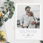 Chic Modern Photo Wedding Save the Date<br><div class="desc">This simple, elegant modern photo wedding save the date flat card template features your names and details in black beneath your photo. It looks great with either sharp or rounded corners, try both looks in editing mode to see which grabs you! You might choose to change the font, punctuation or...</div>