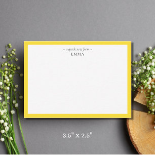 Chic Modern Pineapple Yellow Correspondence      Card