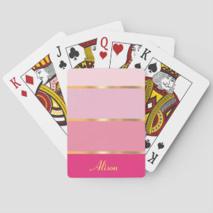 chic modern pink gold Name  Playing Cards