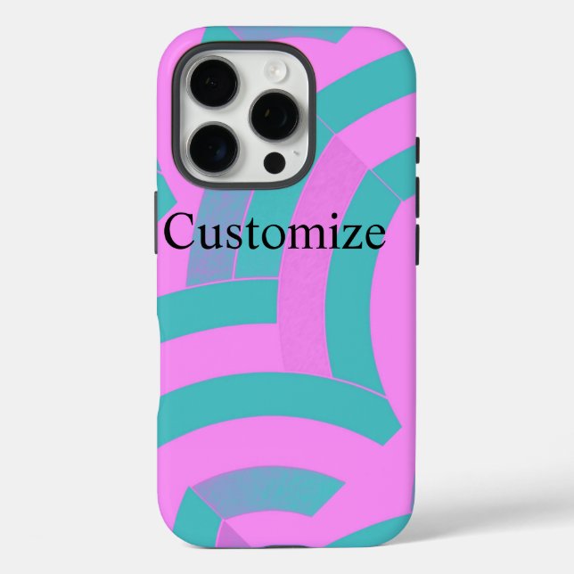 chic modern pink/green chevrons Case-Mate iPhone case (Back)