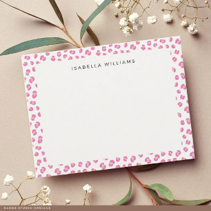 Chic Modern Pink Leopard Animal Print Card