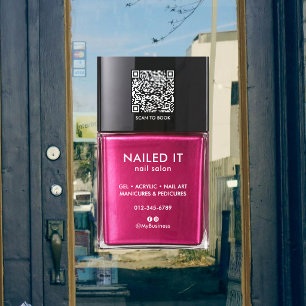 Chic Modern Pink Nail Polish Bottle Nail Salon