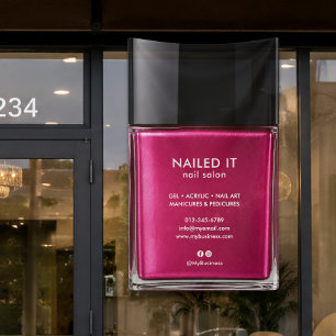Chic Modern Pink Nail Polish Bottle Nail Salon Banner