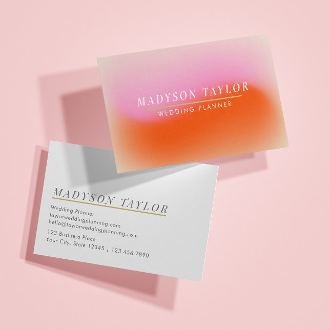 Chic Modern Pink Orange Gradient  Business Card (Creator Uploaded)