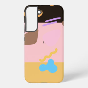 Chic Modern Pink Teal Brush Samsung Galaxy S10 Case