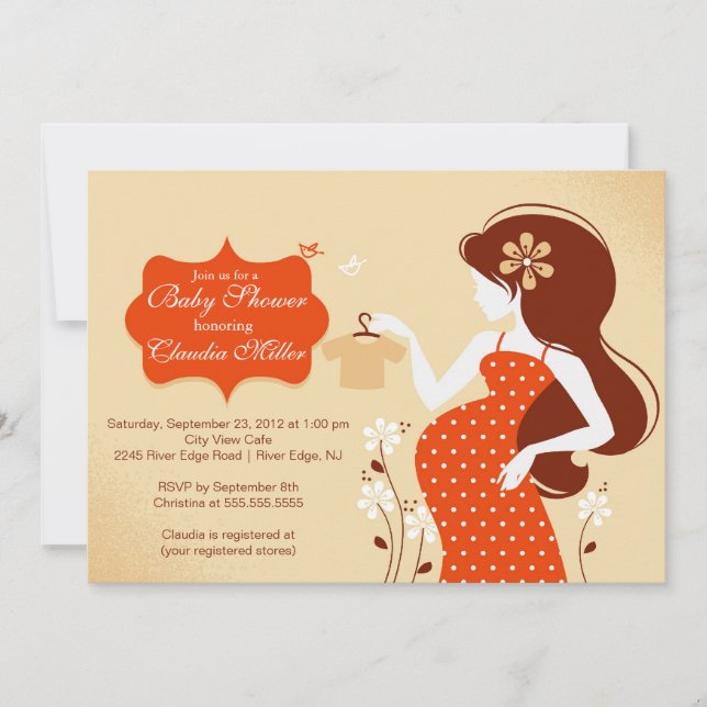 Chic Modern Pregnant Mum Baby Shower Invitation (Front)