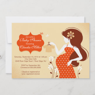 Chic Modern Pregnant Mum Baby Shower Invitation